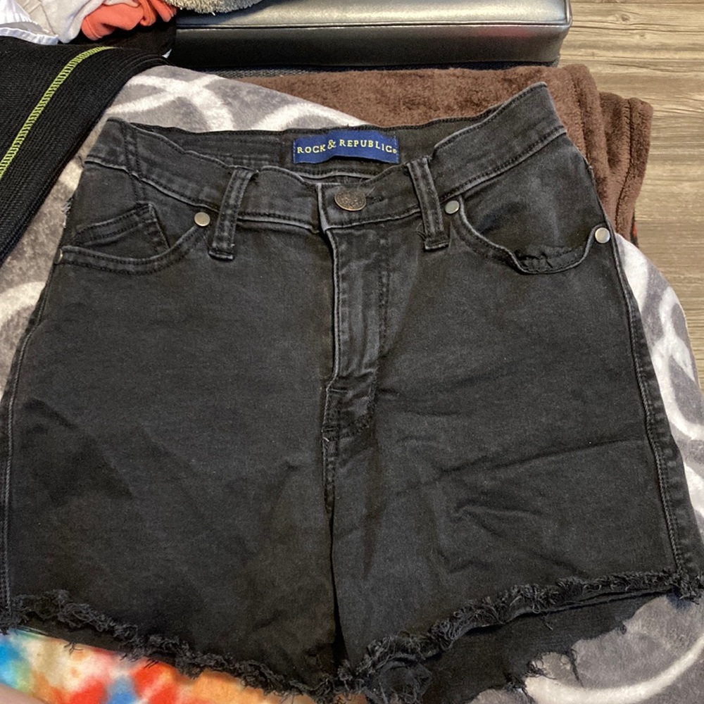 Black high rise shorts